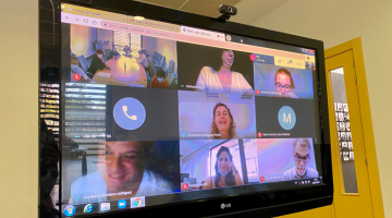 Personas haciendo entrevista a través de videollamada